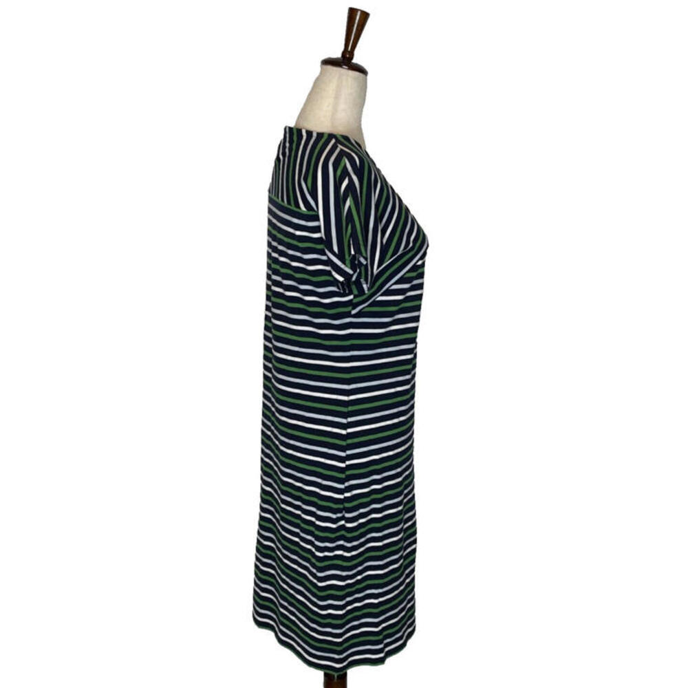 Barbour Littlehampton Dress Striped Jersey Short Sleeve Size 6 Navy Blue Green - Picture 5 of 9